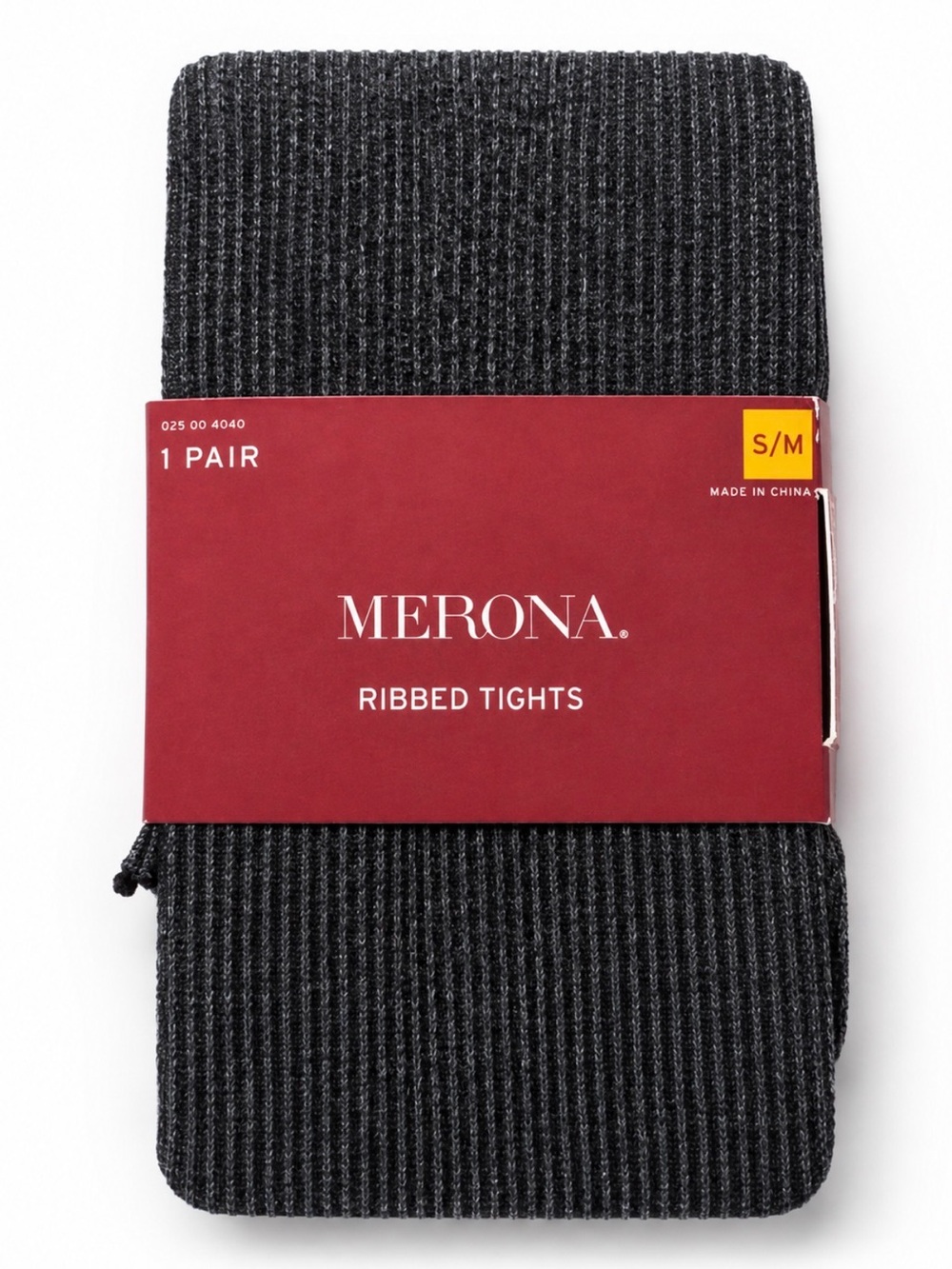 Merona Heather Gray Ribbed Tights S/M NEW